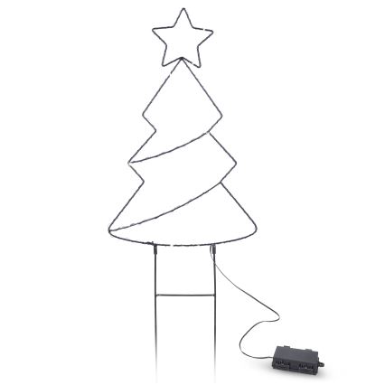 Decorazione natalizia LED per esterni 85xLED/3xAA IP44 bianco caldo a forma di albero