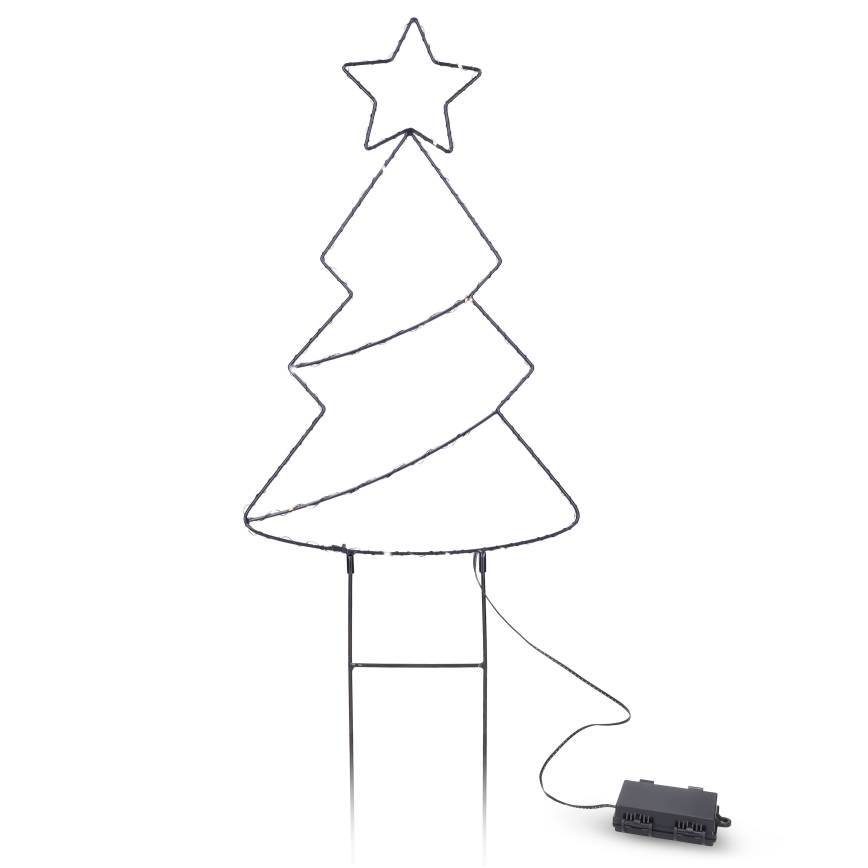 Decorazione natalizia LED per esterni 85xLED/3xAA IP44 bianco caldo a forma di albero