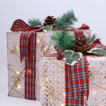 Lot de 3 cadeaux de Noël LED 48xLED/3,6W/230V IP44 blanc chaud