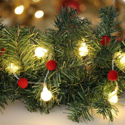 Catena luminosa LED 20×LED, alimentazione 2×AA, 1,8 m, bianco caldo