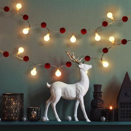 Guirlande lumineuse LED de Noël 20 LED/2xAA 1,8 m blanc chaud