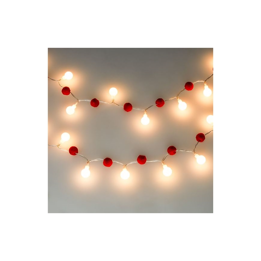 Guirlande lumineuse LED de Noël 20 LED/2xAA 1,8 m blanc chaud