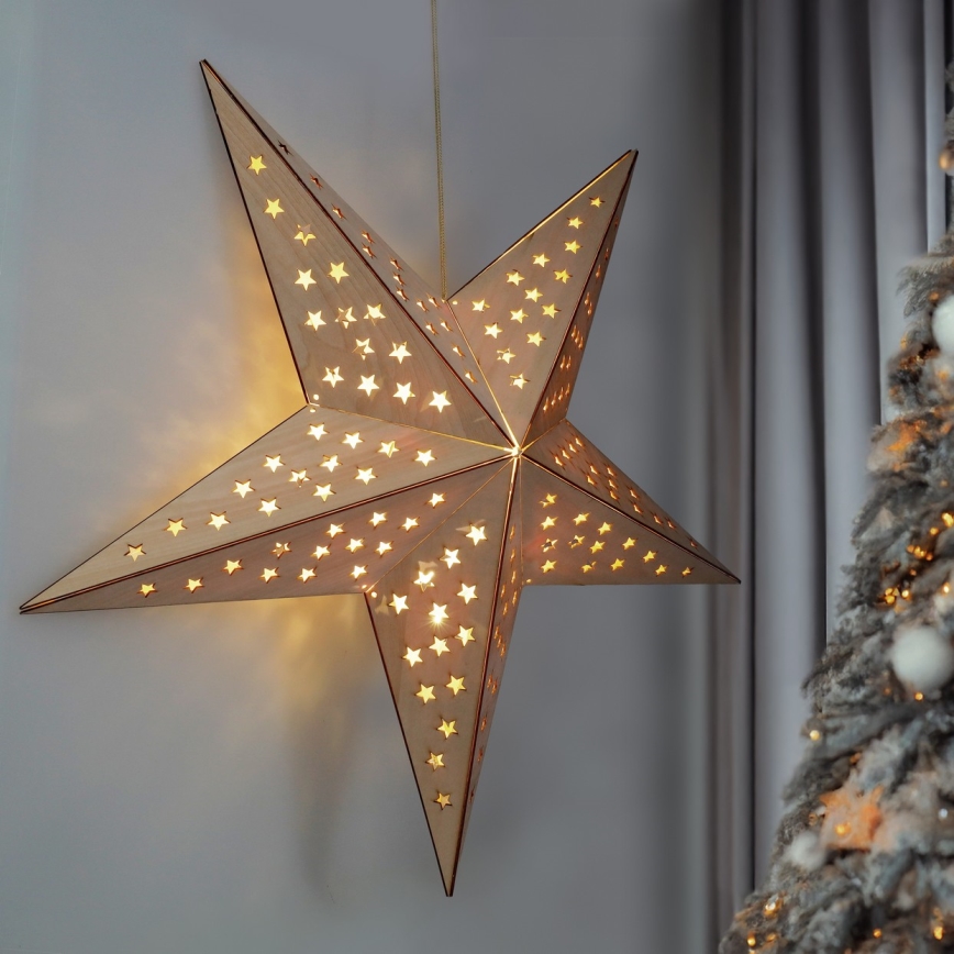 Decorazione natalizia LED 20xLED/2xAA, bianco caldo, stella beige