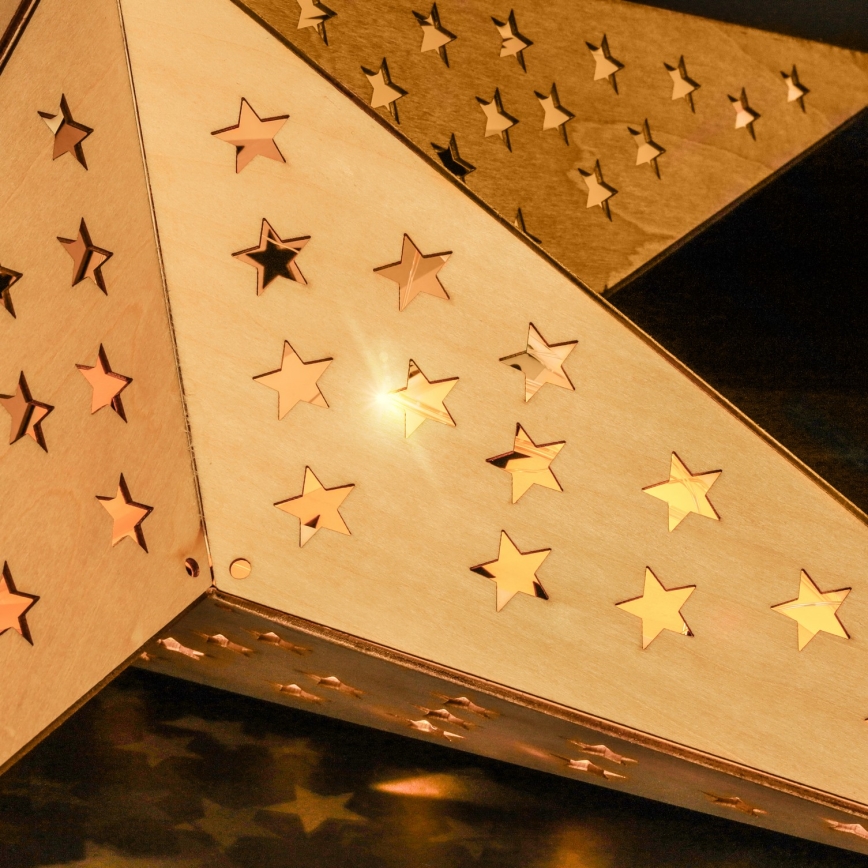 Decorazione natalizia LED 20xLED/2xAA, bianco caldo, stella beige