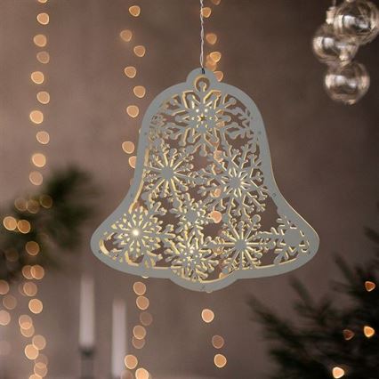 LED-Weihnachtsdekoration 9xLED/2xAA warmweiß Glöckchen