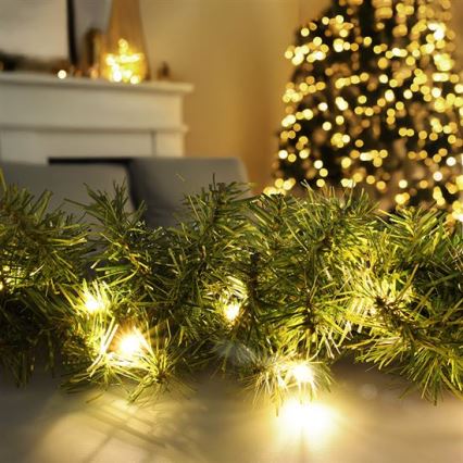 LED-Außen-Weihnachtsdekoration Girlande 80xLED/3xAA 500 cm IP44