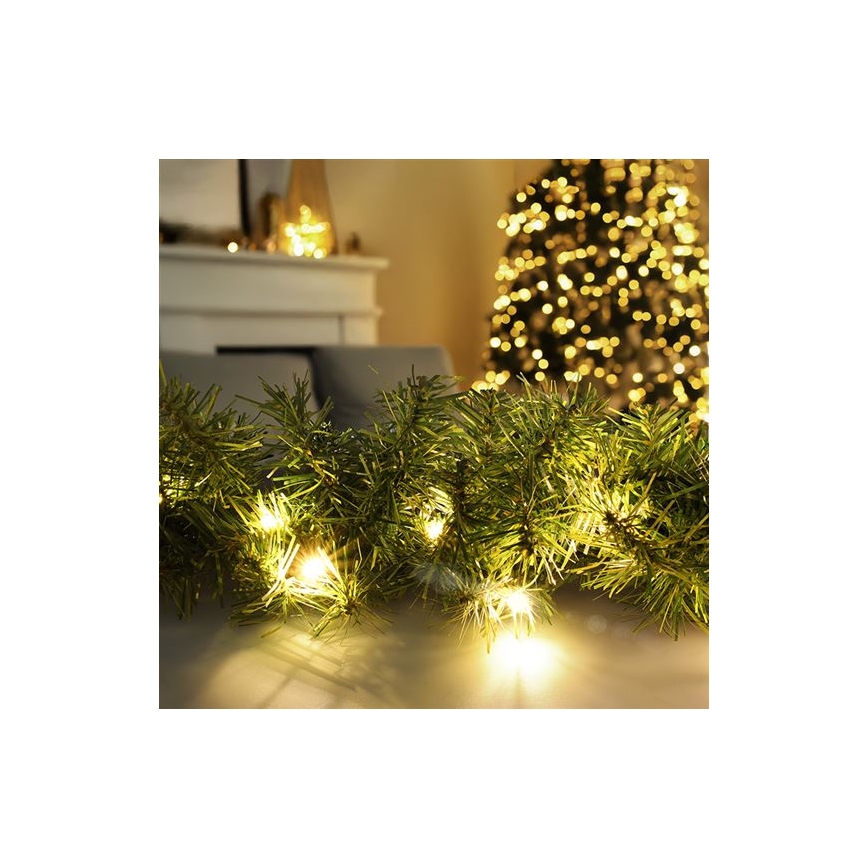 LED-Außen-Weihnachtsdekoration Girlande 80xLED/3xAA 500 cm IP44