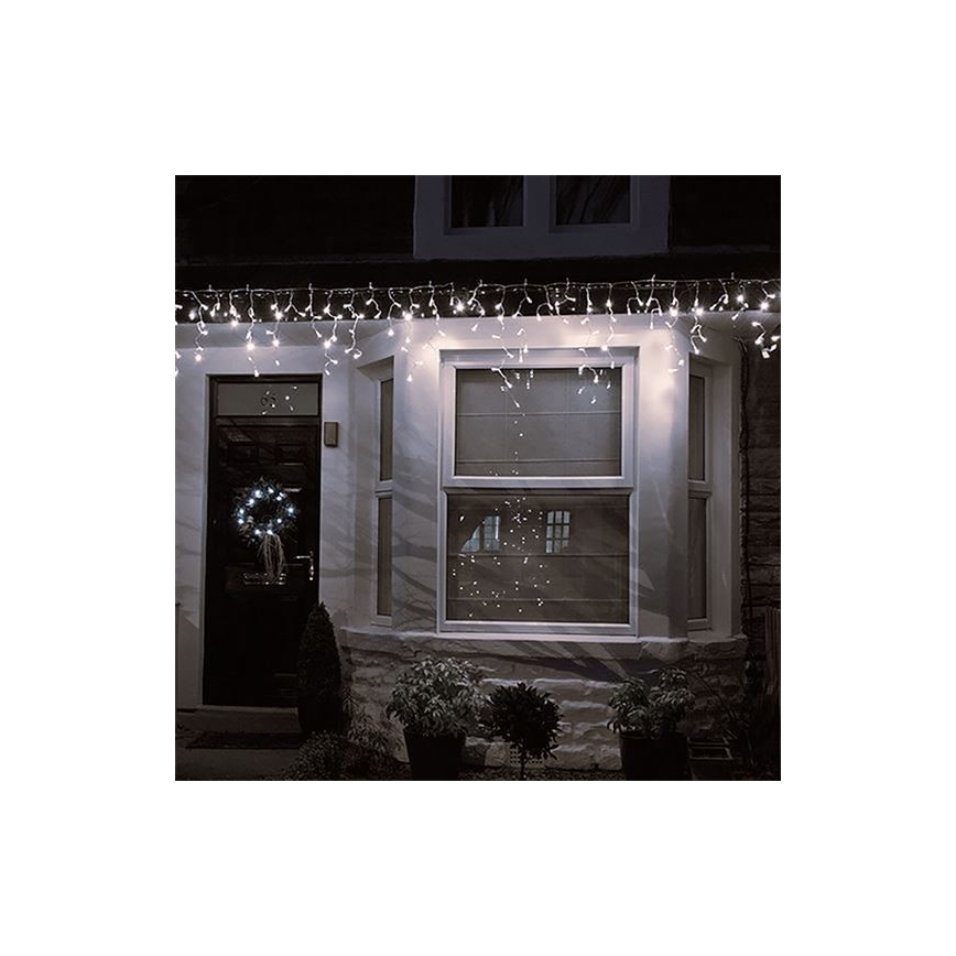 LED-Weihnachtslichtervorhang für Außenbereiche 120xLED/8 Funktionen 9m IP44 warmweiß
