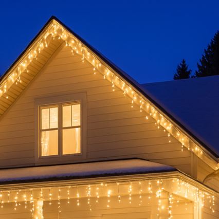 LED Außen-Weihnachtsvorhang 360xLED/8 Funktionen 15m IP44 warmweiß
