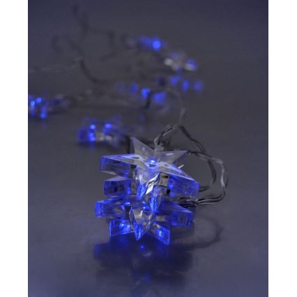 Catena natalizia LED 10xLED/2xAA 1,5m stelle luce blu
