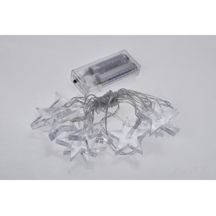 Catena natalizia LED 2,5 m 10xLED/2xAA stelle luce bianca