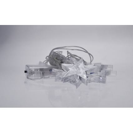 Catena natalizia LED 2,5 m 10xLED/2xAA stelle luce bianca
