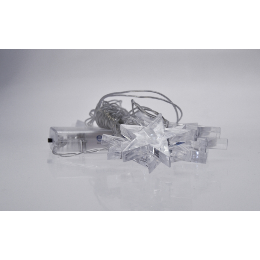 Catena natalizia LED 2,5 m 10xLED/2xAA stelle luce bianca