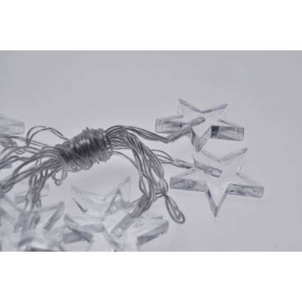 Catena natalizia LED 2,5 m 10xLED/2xAA stelle luce bianca