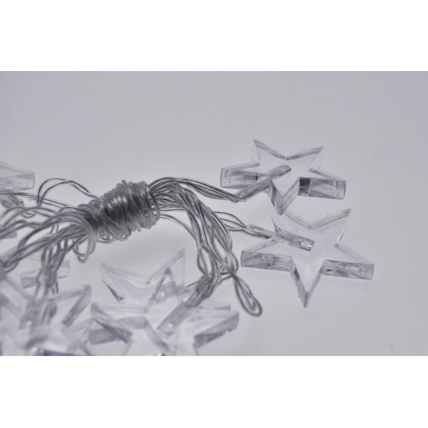 Catena natalizia LED 2,5 m 10xLED/2xAA stelle luce bianca