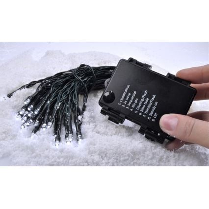 Catena natalizia LED da esterno 8 m 50xLED/3xAA bianco caldo