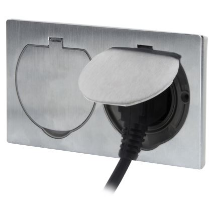 Doppia presa da incasso a pavimento IP55