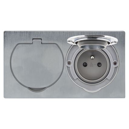 Doppia presa da incasso a pavimento IP55