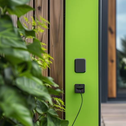 Bodeneinbau-Steckdose für den Außenbereich IP55 schwarz rechteckig