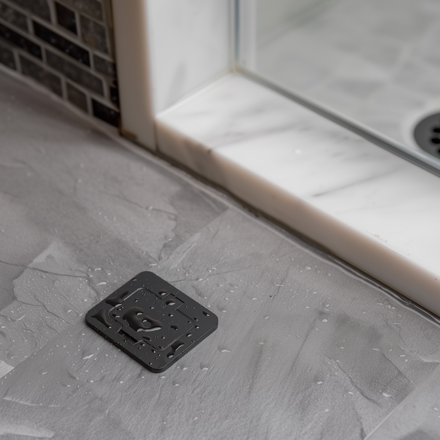 Bodeneinbau-Steckdose für den Außenbereich IP55 schwarz rechteckig