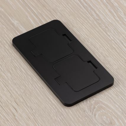 Presa doppia da incasso a pavimento per esterno IP55 nero rettangolare