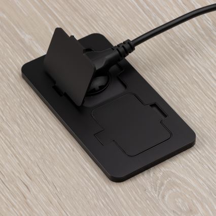 Presa doppia da incasso a pavimento per esterno IP55 nero rettangolare