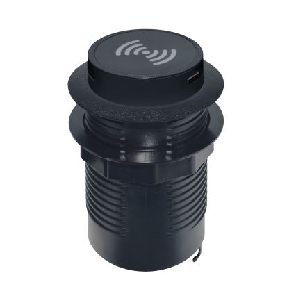 Caricabatterie wireless integrato + USB A+C nero