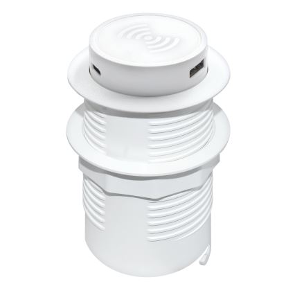 Caricabatterie wireless integrato + USB A+C bianco