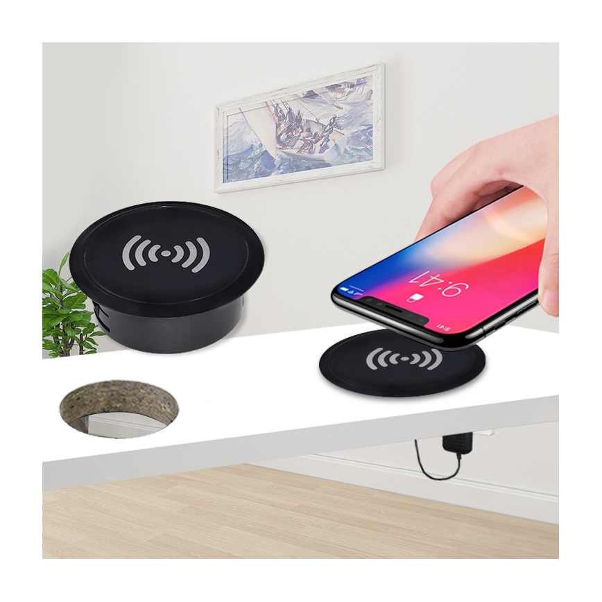 Caricabatterie wireless integrato nero