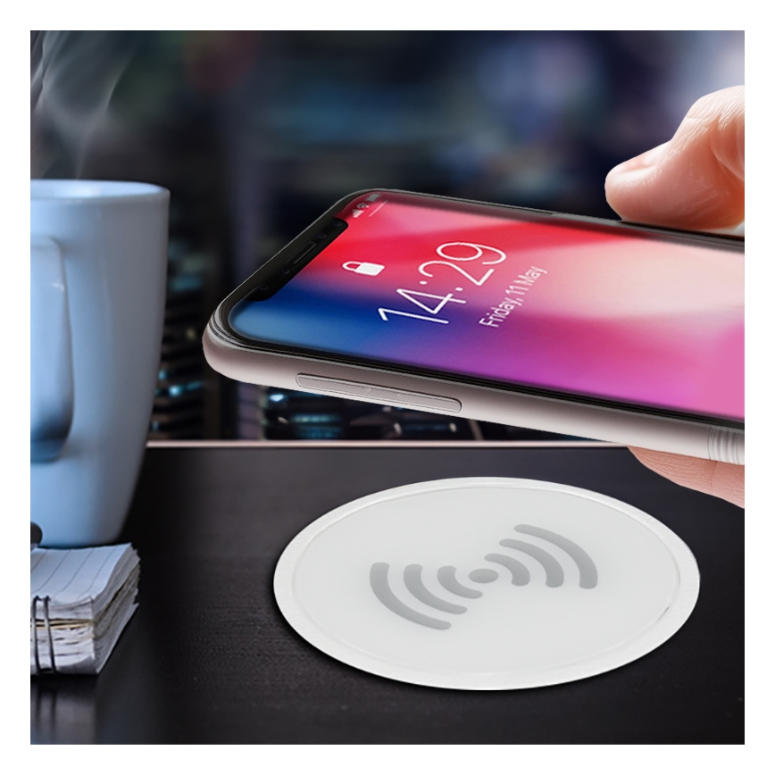Caricabatterie wireless integrato bianco