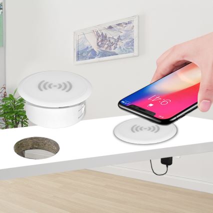 Caricabatterie wireless integrato bianco