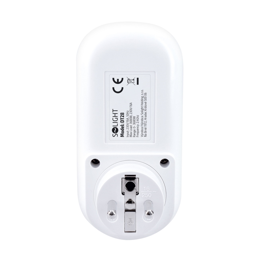 Prise connectée avec compteur de consommation électrique 230V Wi-Fi Tuya