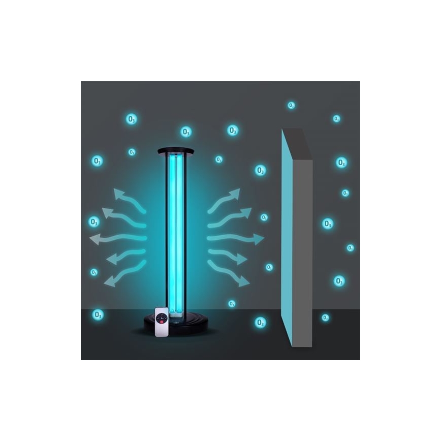 Lampe germicide désinfectante sans ozone UVC/100W/230V + télécommande