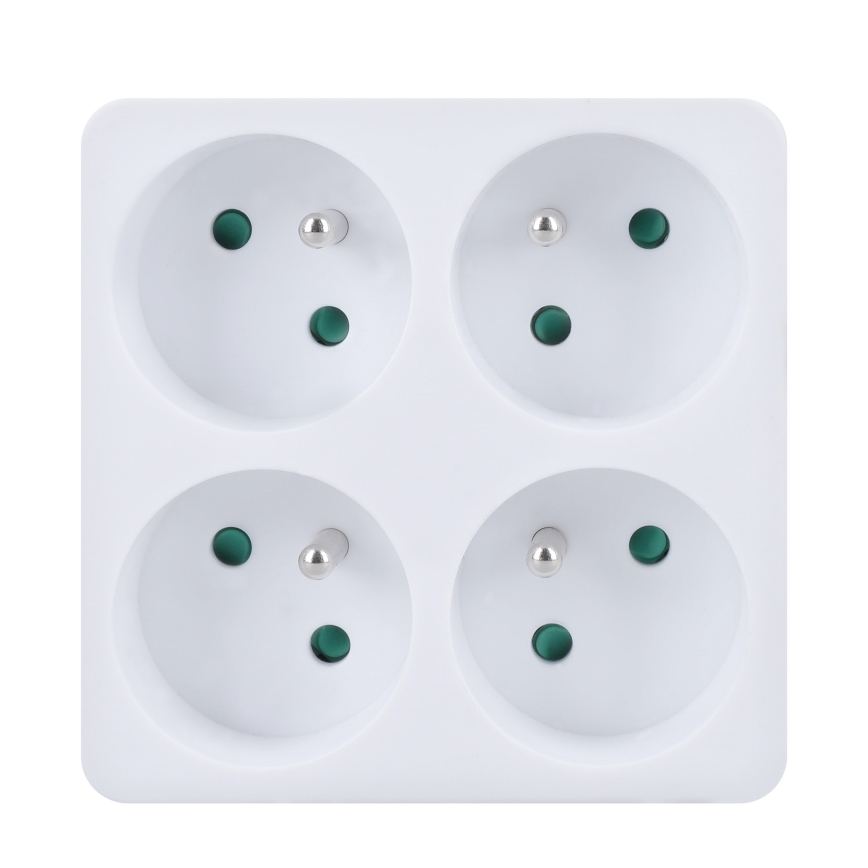 Mehrfachsteckdose 4x 10A weiß