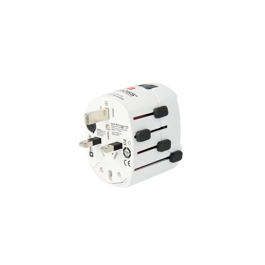 Universal-Reiseadapter für die ganze Welt 230V + USB-Anschluss