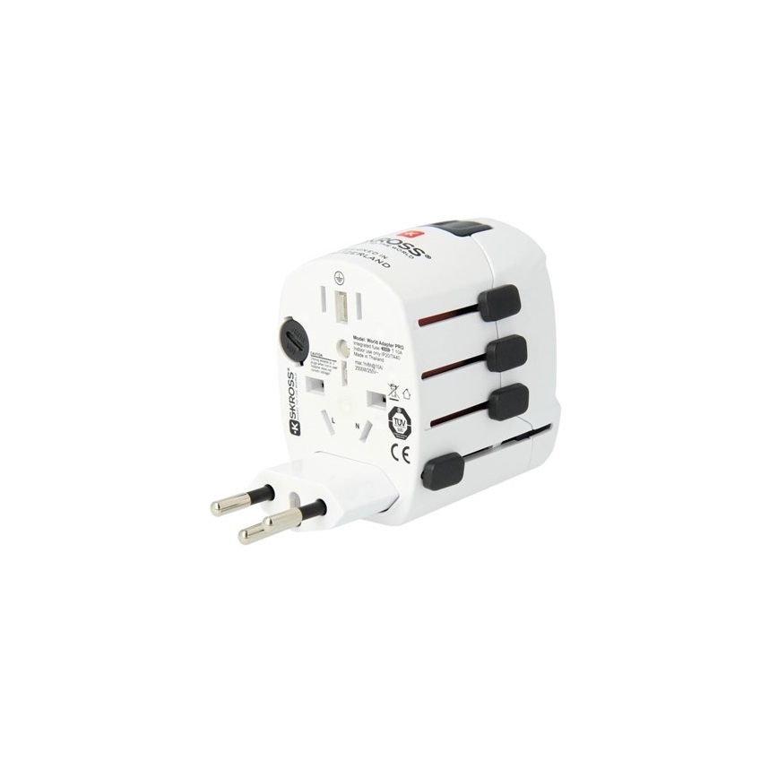 Universal-Reiseadapter für die ganze Welt 230V + USB-Anschluss