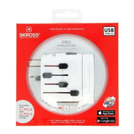 Universal-Reiseadapter für die ganze Welt 230V + USB-Anschluss