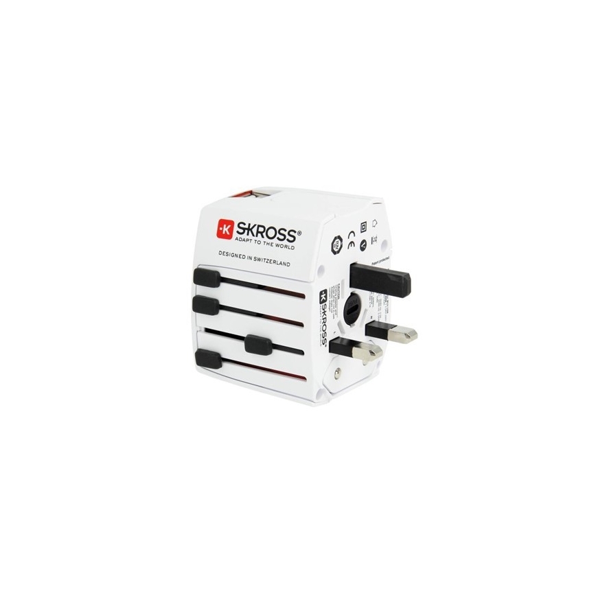 Internationaler Reiseadapter 230V + 2x USB-Anschluss