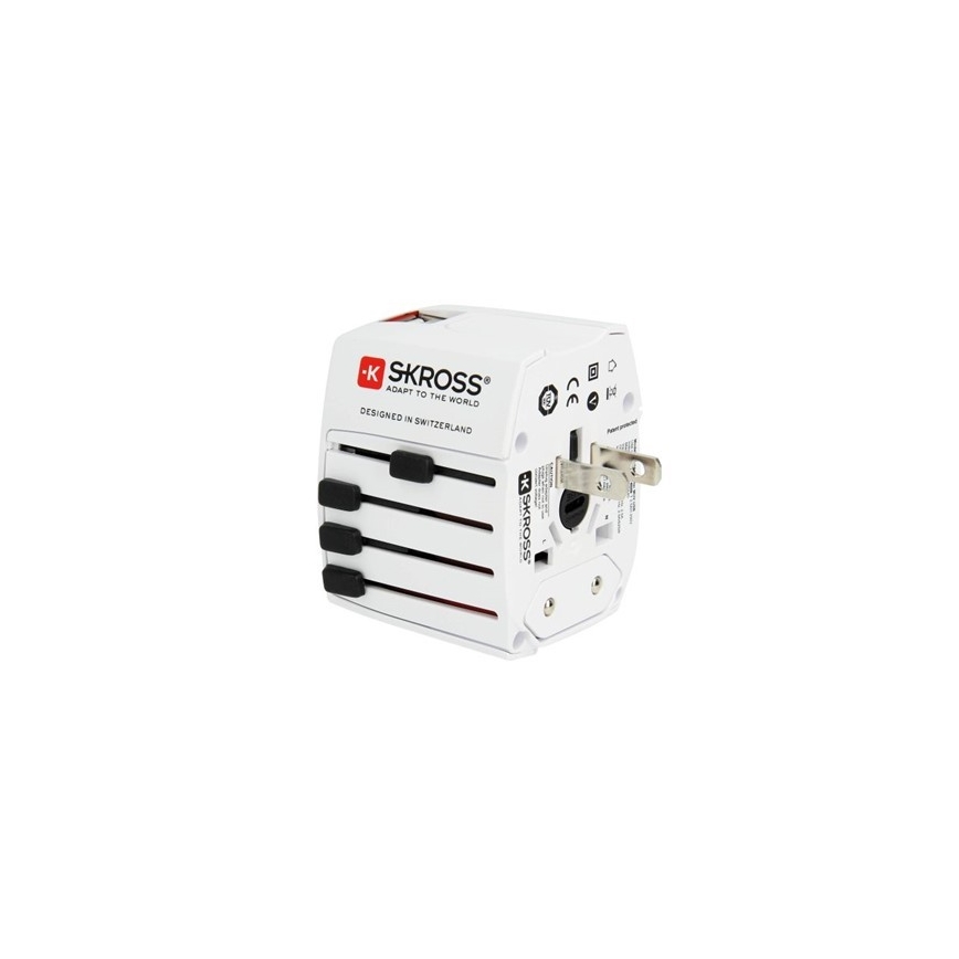 Internationaler Reiseadapter 230V + 2x USB-Anschluss
