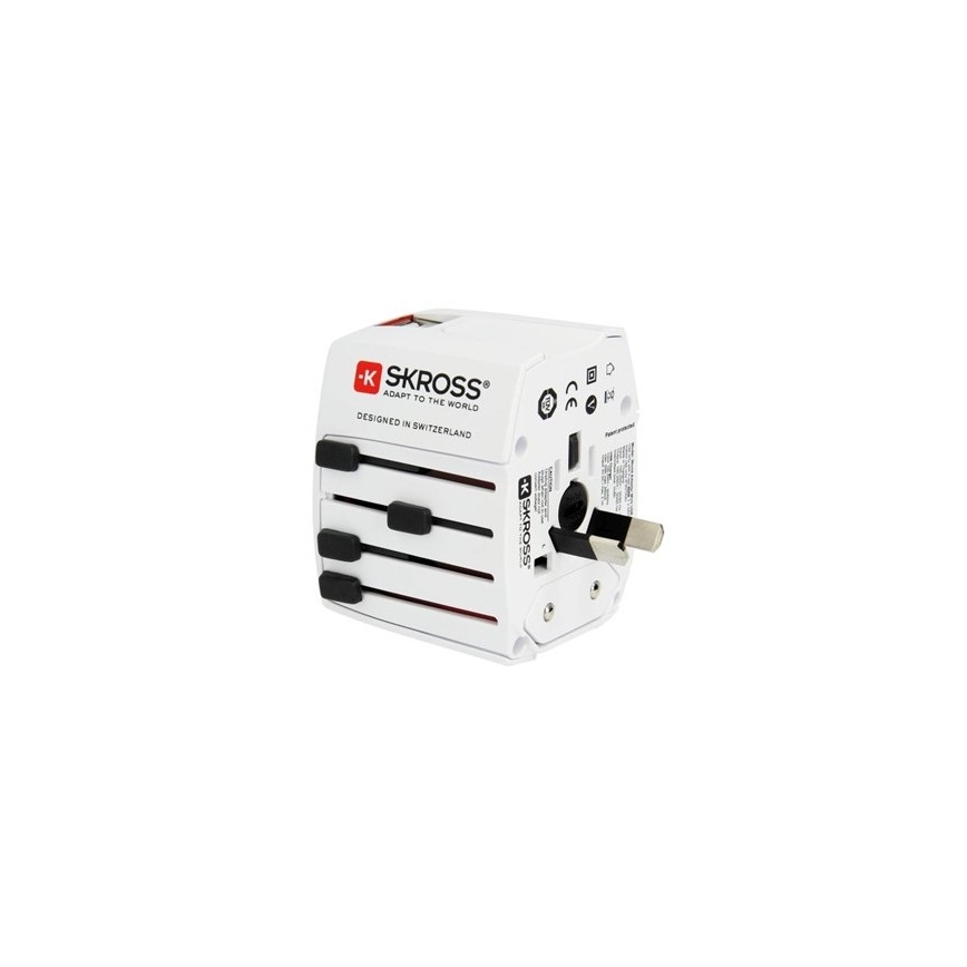 Internationaler Reiseadapter 230V + 2x USB-Anschluss