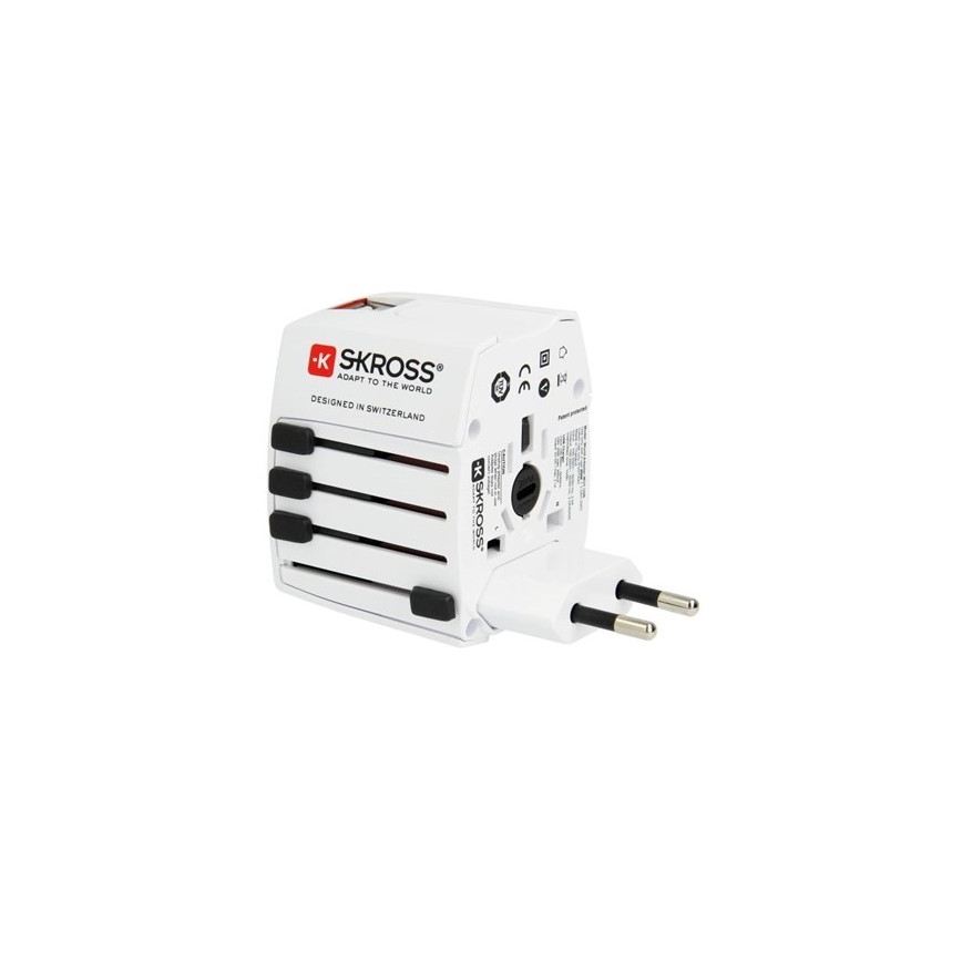 Internationaler Reiseadapter 230V + 2x USB-Anschluss