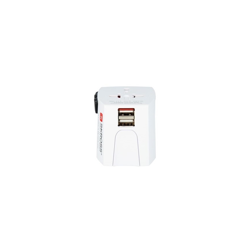 Internationaler Reiseadapter 230V + 2x USB-Anschluss