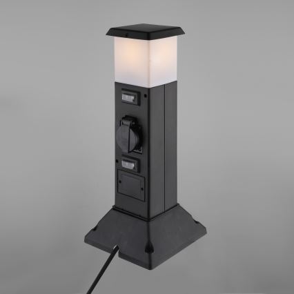 Lampe extérieure avec 2 prises 1xE14/15W/230V IP44 noir