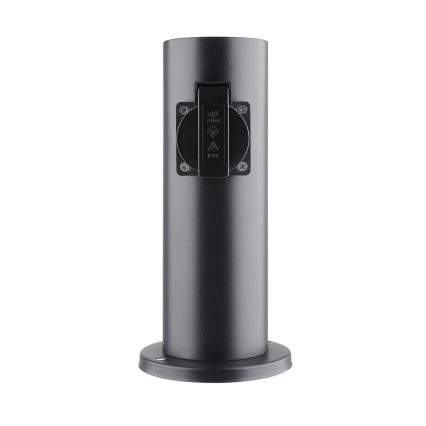 Multipresa verticale da esterno 2Z 230V IP44 nero arrotondato
