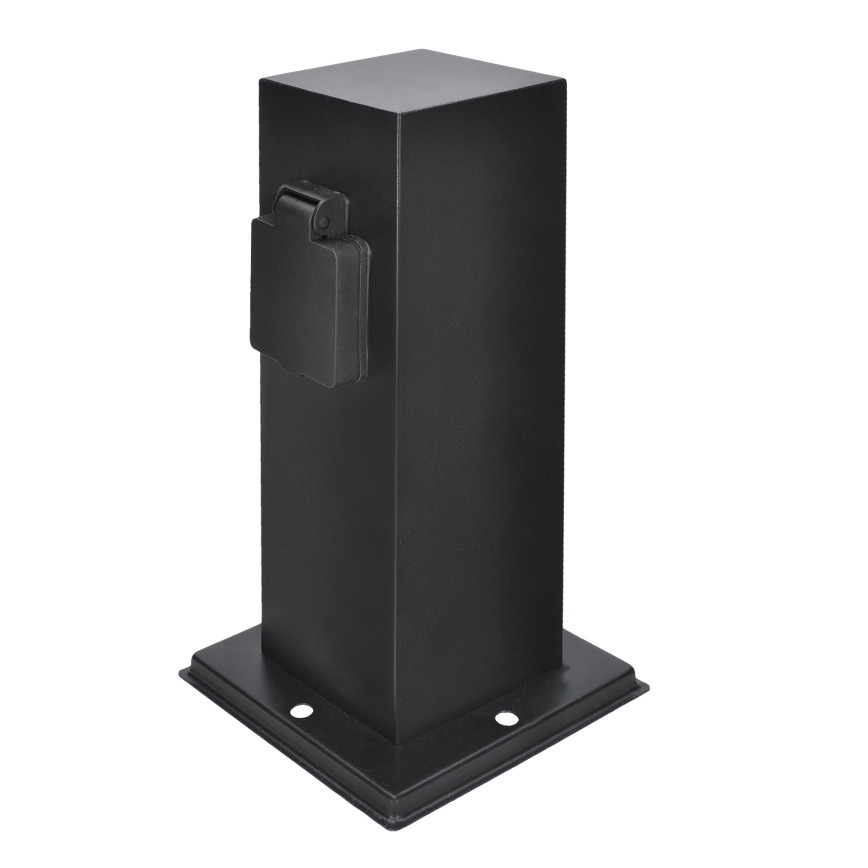 Multipresa verticale da esterno 2Z 230V IP44 nero quadrato