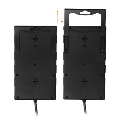 Steckdosenleiste mit Schalter, 8-fach, Typ E, 1x USB-A + 1x USB-C, 2 m, schwarz