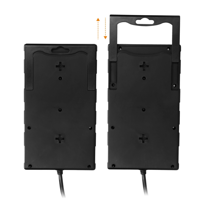 Steckdosenleiste mit Schalter, 8-fach, Typ E, 1x USB-A + 1x USB-C, 2 m, schwarz