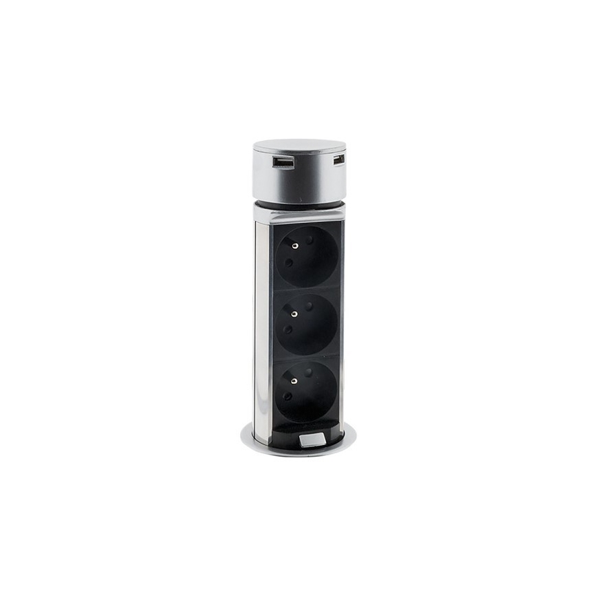 Steckdosensäule für Tischplatte 3x230V