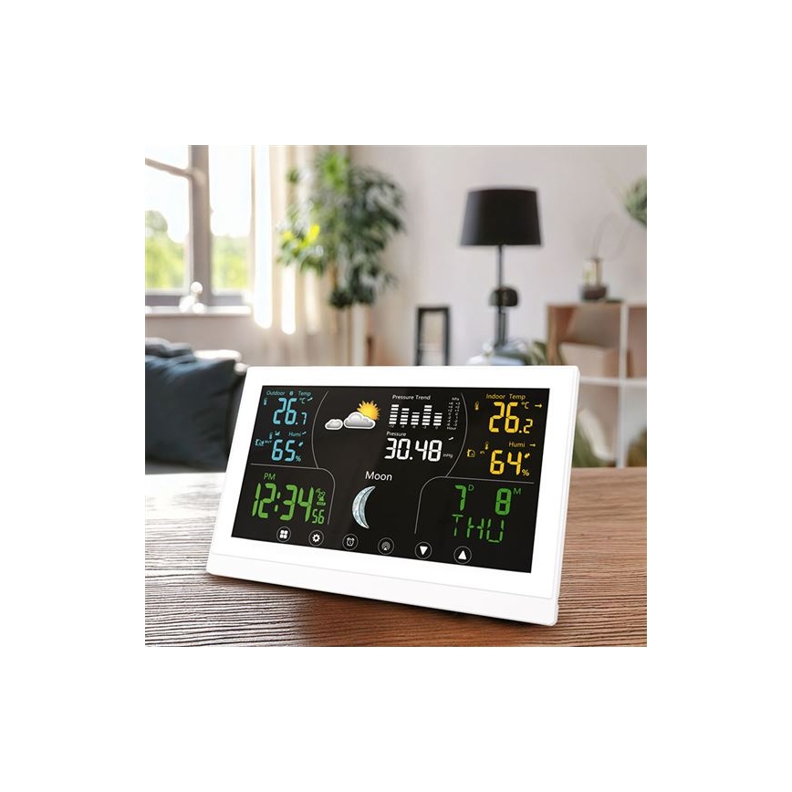 Stazione meteorologica con display a colori 5V/2xAAA bianca