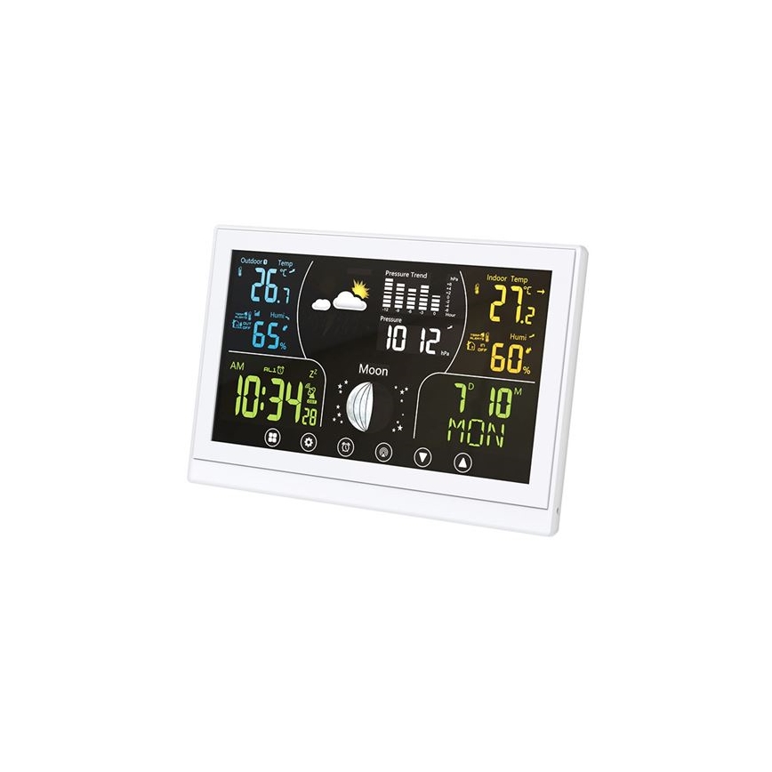 Stazione meteorologica con display a colori 5V/2xAAA bianca